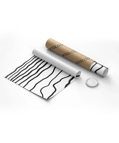 Çerçevesiz Poster Soyut Siyah-Beyaz Çizgisel - Resim 8