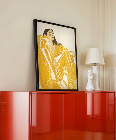 Çerçevesiz Poster Güneşin İçindeki Kadın - Resim 3