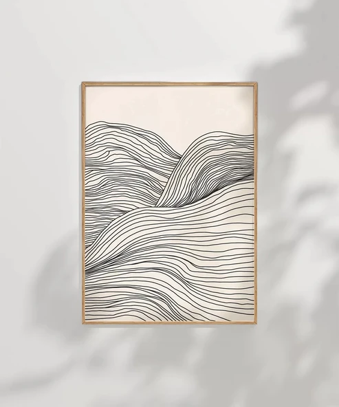 Çerçevesiz Poster Dalga Formlu Modern - Resim 6