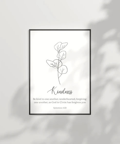 Çerçevesiz Poster Kindness Temalı Minimalist - Resim 6