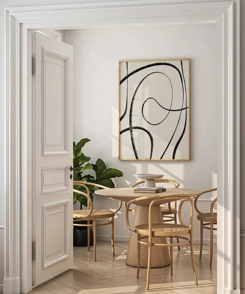 Çerçevesiz Poster Kıvrımlı Formlarla Grafik Desenli - Resim 3