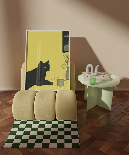 Çerçevesiz Poster Kitaplıkta Sakinlik - Resim 5