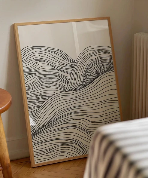 Çerçevesiz Poster Dalga Formlu Modern - Resim 5
