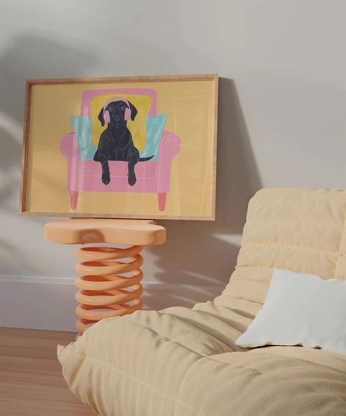 Çerçevesiz Poster Koltuğunda Keyif Yapan Dost - Resim 3