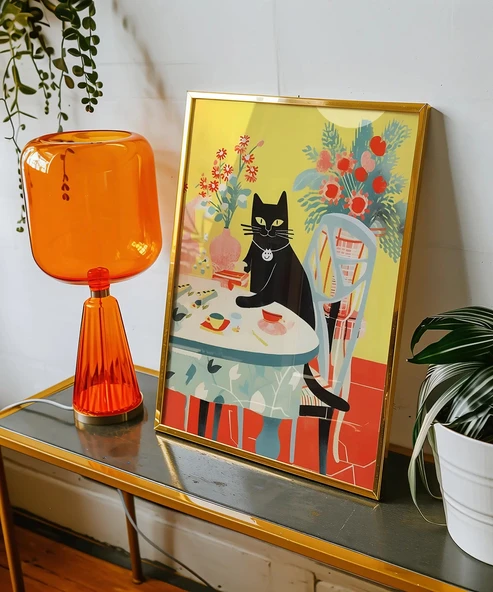 Çerçevesiz Poster Çiçekler ve Zarif Misafir - Resim 5