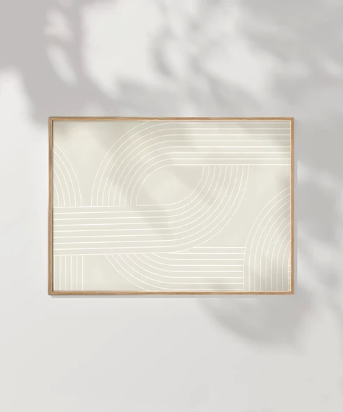 Çerçevesiz Poster Geometrik Kavisli Çizgiler - Resim 6