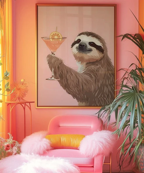 Çerçevesiz Poster Tembel Kokteyl Keyfi - Resim 5