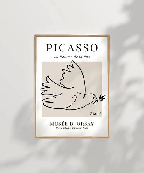 Çerçevesiz Poster Barış Güvercini - Resim 6