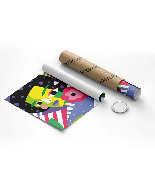 Çerçevesiz Poster Renkli Çiçekler ve Yüzler - Resim 8