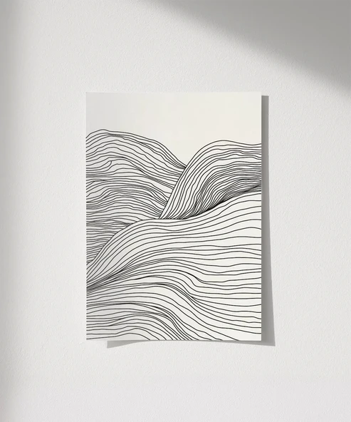 Çerçevesiz Poster Dalga Formlu Modern ürün görseli
