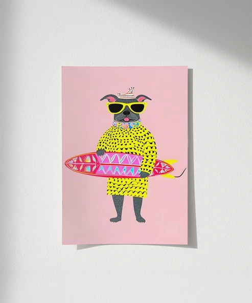 Çerçevesiz Poster Eğlenceli Dalga Avcısı ürün görseli