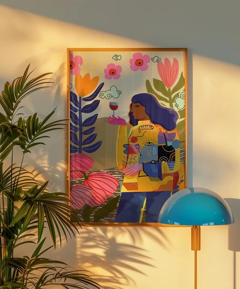 Çerçevesiz Poster Renkli Bahar Anısı - Resim 5