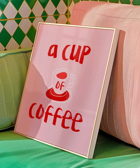 Çerçevesiz Poster Kahve Aşkı Dekorasyonu - Resim 4