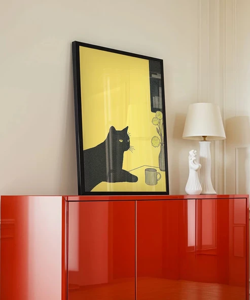 Çerçevesiz Poster Kitaplıkta Sakinlik - Resim 3