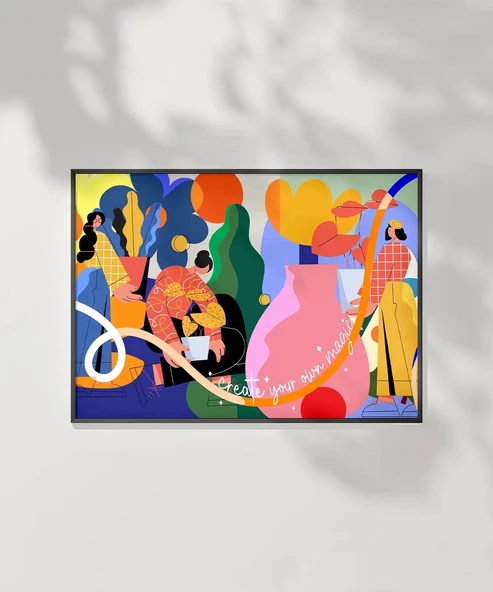 Çerçevesiz Poster Renkli Hayaller - Resim 7