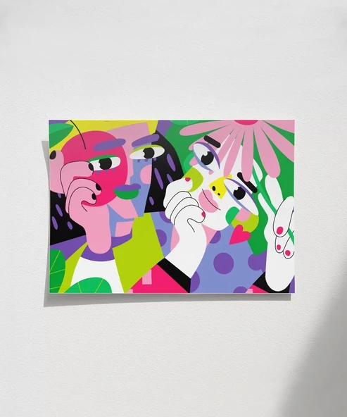 Çerçevesiz Poster Renklerin Harmanı ürün görseli