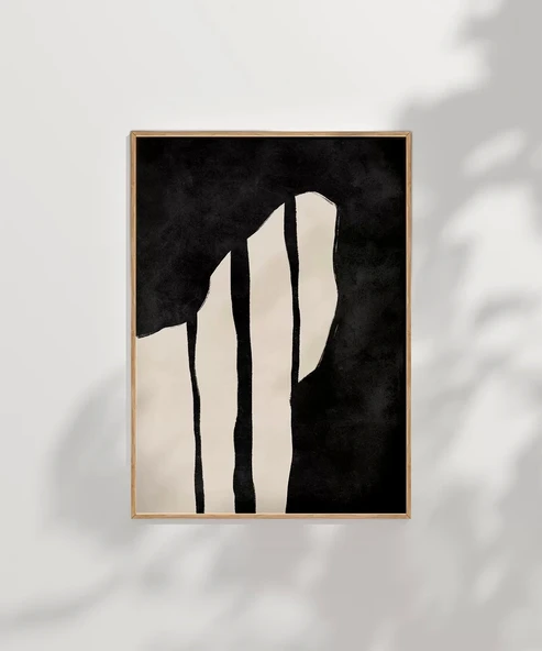 Çerçevesiz Poster Zebra Çizgileri İlhamlı Soyut Sanat - Resim 7