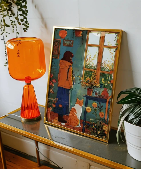 Çerçevesiz Poster Doğal Işık ve Çiçekler - Resim 5