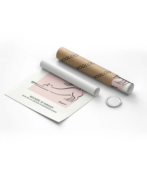 Çerçevesiz Poster Pembe Arka Planlı Picasso Çizim - Resim 8