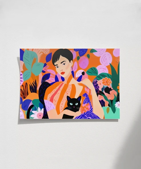 Çerçevesiz Poster Siyah Kedinin Sırrı ürün görseli