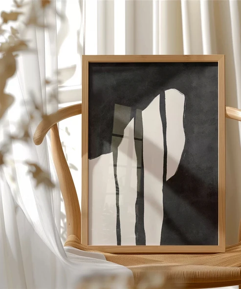 Çerçevesiz Poster Zebra Çizgileri İlhamlı Soyut Sanat - Resim 4