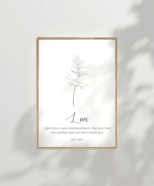 Çerçevesiz Poster El Çizimi Çiçek Motifli - Resim 7