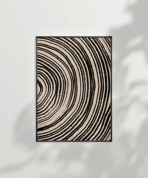 Çerçevesiz Poster Ağaç Kabuğu Halkası Desenli Minimalist - Resim 7
