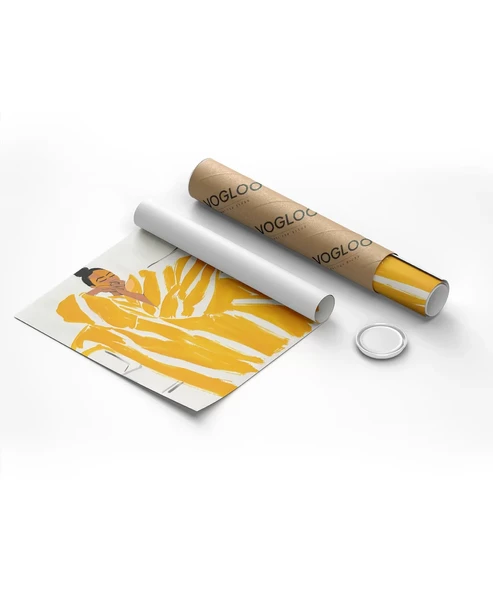 Çerçevesiz Poster Sarı Battaniyede Dinleniş - Resim 8