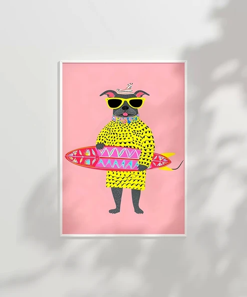 Çerçevesiz Poster Eğlenceli Dalga Avcısı - Resim 2