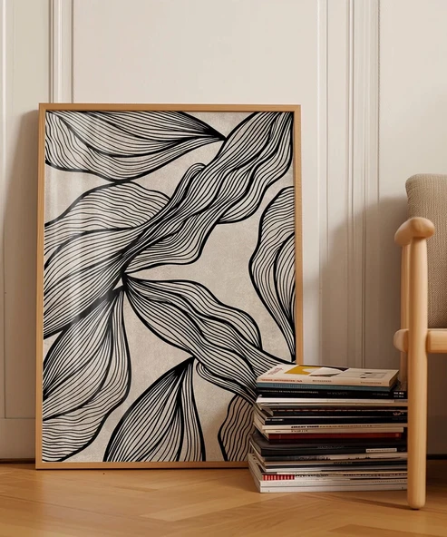Çerçevesiz Poster Minimalist Doğa Çizgileri - Resim 4