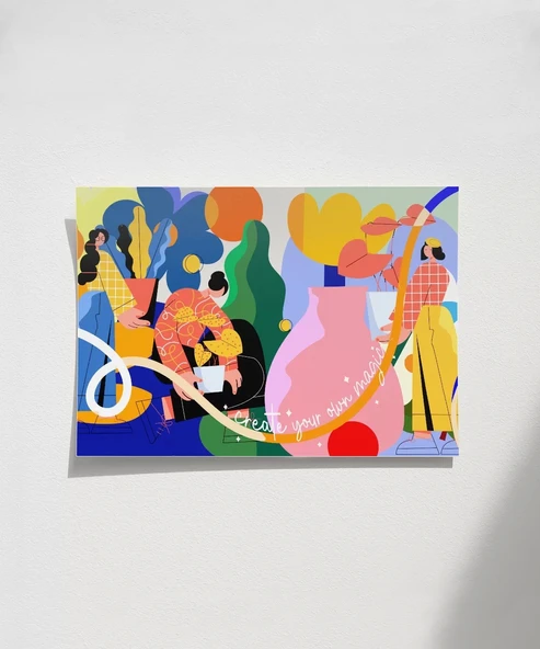 Çerçevesiz Poster Renkli Hayaller ürün görseli