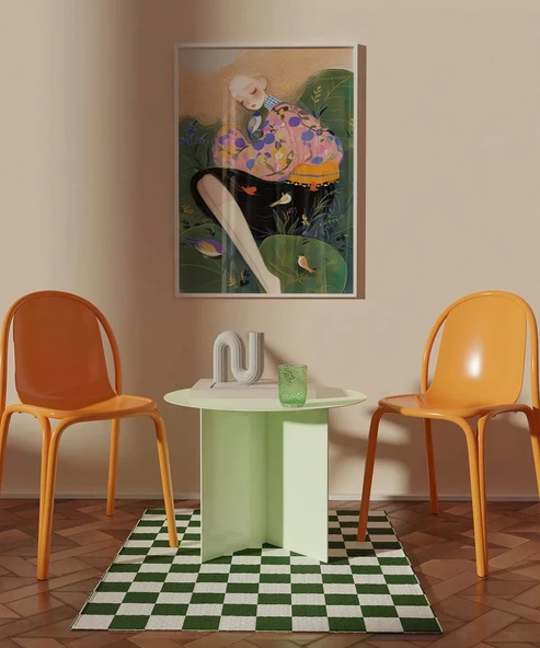 Çerçevesiz Poster Çiçekler ve Kuşlarla Bütünlük - Resim 3