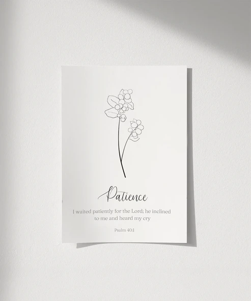 Çerçevesiz Poster Patience Temalı Minimalist ürün görseli