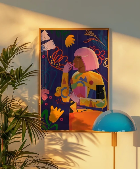 Çerçevesiz Poster Soyut Çiçek Baharı - Resim 4