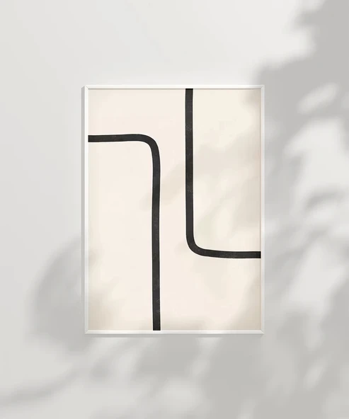 Çerçevesiz Poster Modern Minimalist Siyah-Beyaz - Resim 2