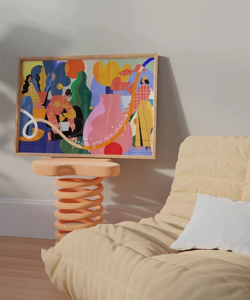 Çerçevesiz Poster Renkli Hayaller - Resim 5