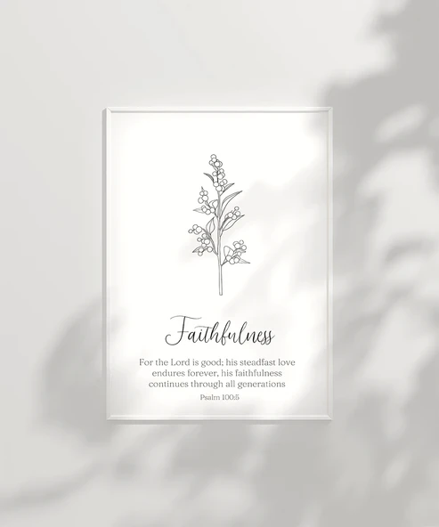 Çerçevesiz Poster Faithfulness Temalı Minimalist - Resim 2