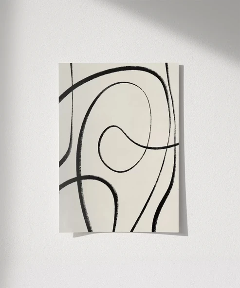 Çerçevesiz Poster Kıvrımlı Formlarla Grafik Desenli ürün görseli