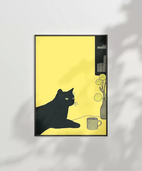 Çerçevesiz Poster Kitaplıkta Sakinlik - Resim 6