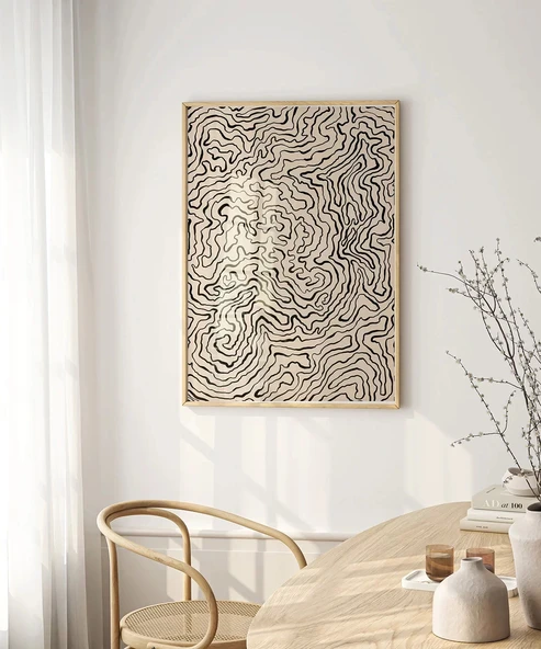 Çerçevesiz Poster Topografik Harita Görünümlü - 3