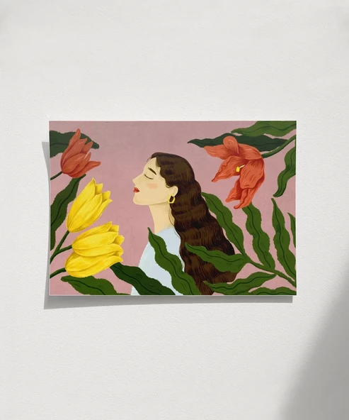 Çerçevesiz Poster Floral Melodi ürün görseli