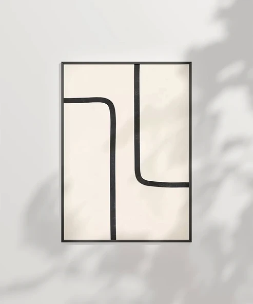 Çerçevesiz Poster Modern Minimalist Siyah-Beyaz - Resim 6