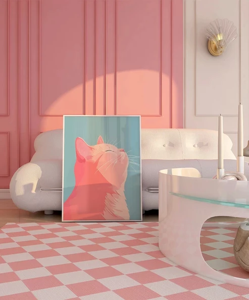 Çerçevesiz Poster Pastel Kedinin Zarafeti - Resim 3