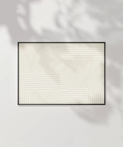 Çerçevesiz Poster Geometrik Kavisli Çizgiler - Resim 7