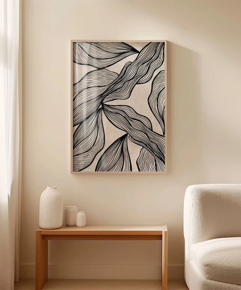 Çerçevesiz Poster Minimalist Doğa Çizgileri - Resim 3