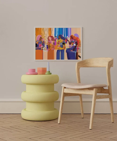 Çerçevesiz Poster Renkli Kadınlar - Resim 4
