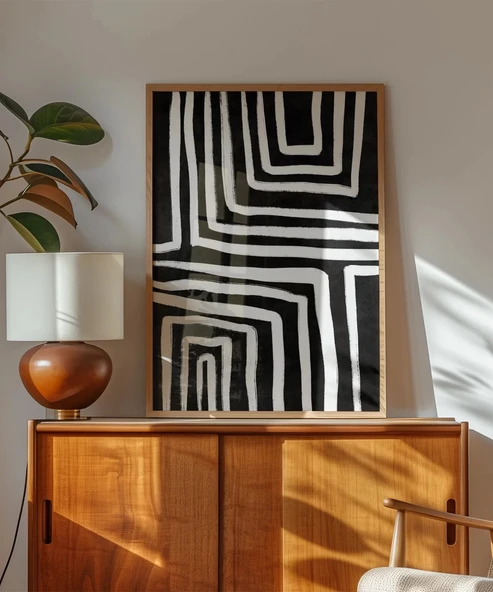 Çerçevesiz Poster Geometrik Soyut Sanat - Resim 3