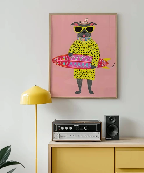 Çerçevesiz Poster Eğlenceli Dalga Avcısı - Resim 3