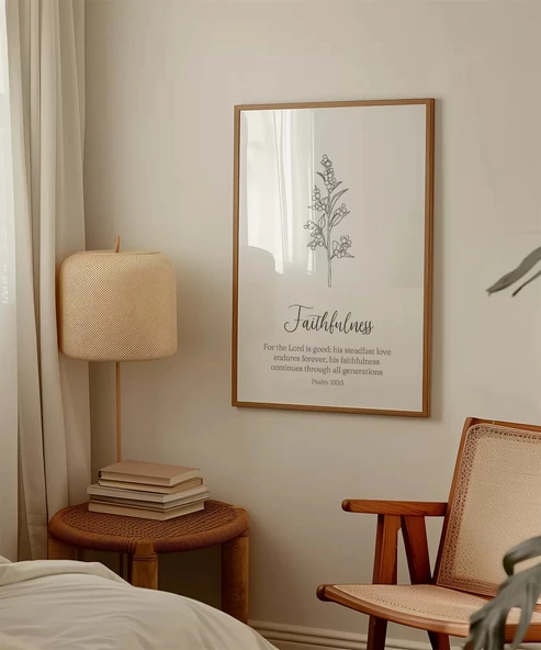 Çerçevesiz Poster Faithfulness Temalı Minimalist - Resim 3