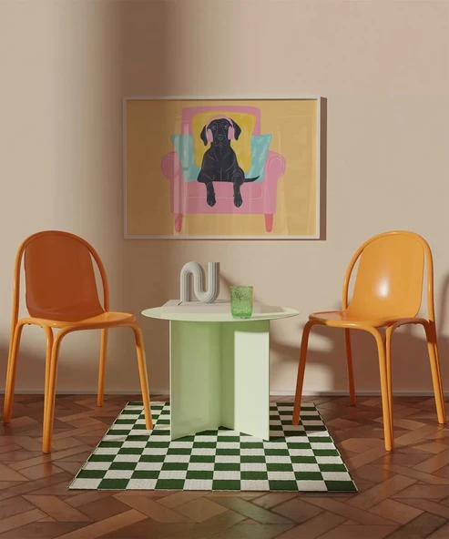 Çerçevesiz Poster Koltuğunda Keyif Yapan Dost - Resim 5